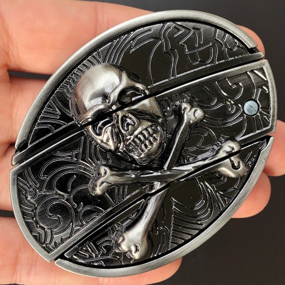 Other - Skull belt buckle removable cowboy silver men